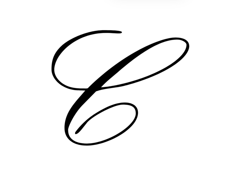 Italian acetate claw clip with engraved gold initial