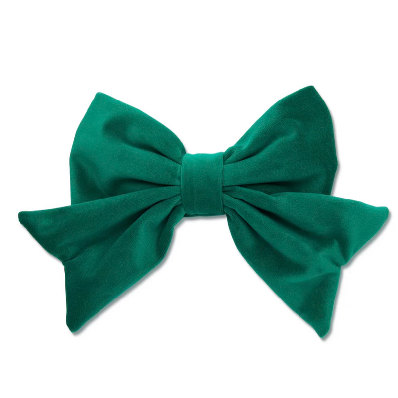 EVERGREEN SET OF 4 VELVET BOW NAPKIN RINGS