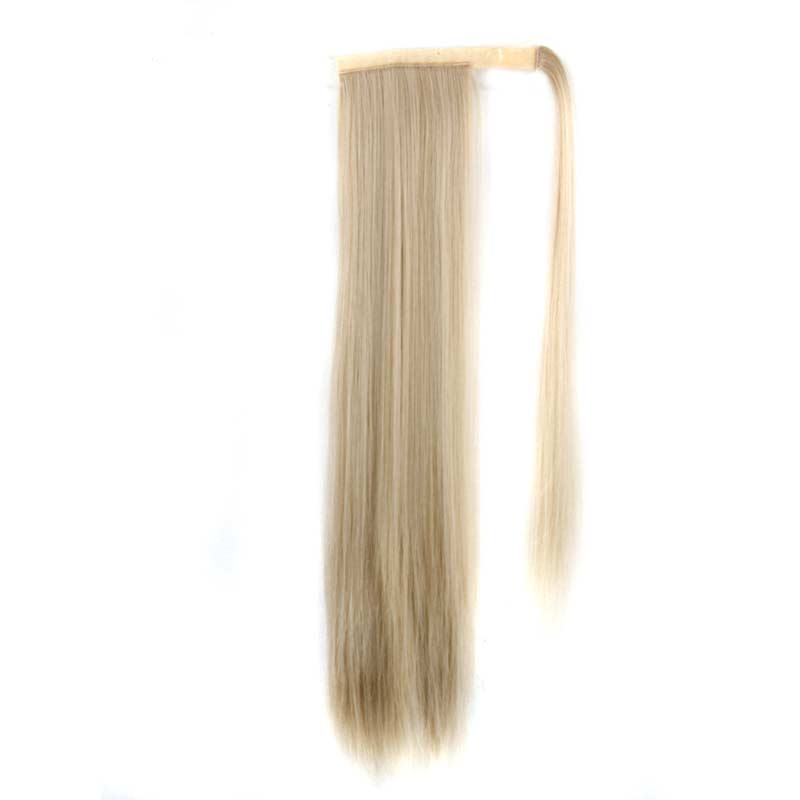 Snythetic Haarspange (Topper) – Farbe 24/613#, Glatt, 25 Cm, Mittel Gescheitelt, Mit Stumpfem Pony, Für Mehr Volumen & Abdeckung