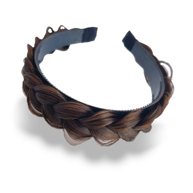 HIGHLIGHTED BROWN 4/30 LOOSE BRAID HARD HEADBAND