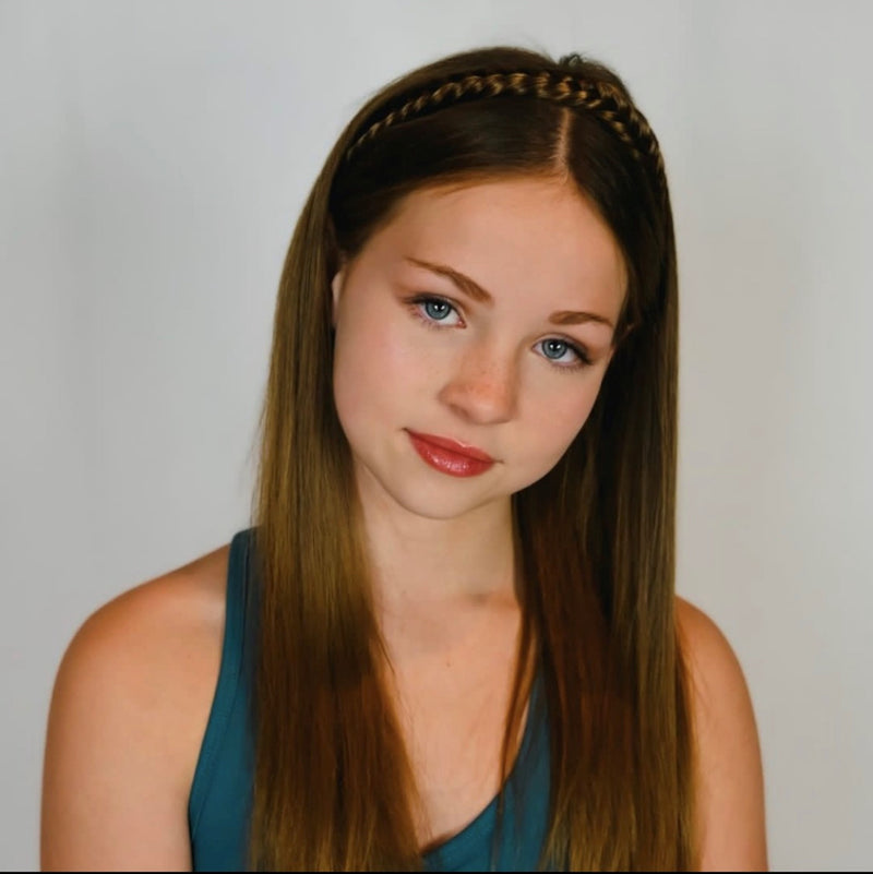 HIGHLIGHTED BROWN MIX 4H30 BRAIDED HEADBAND