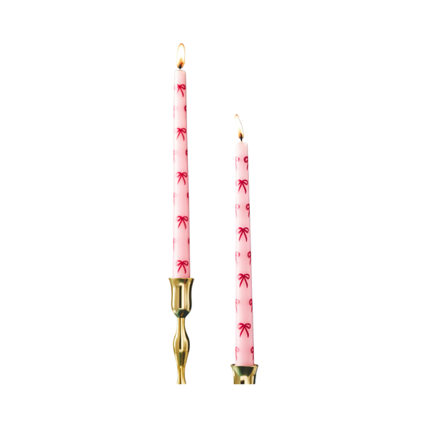 RPZL Handpainted Bow Taper Candles, Set of 2