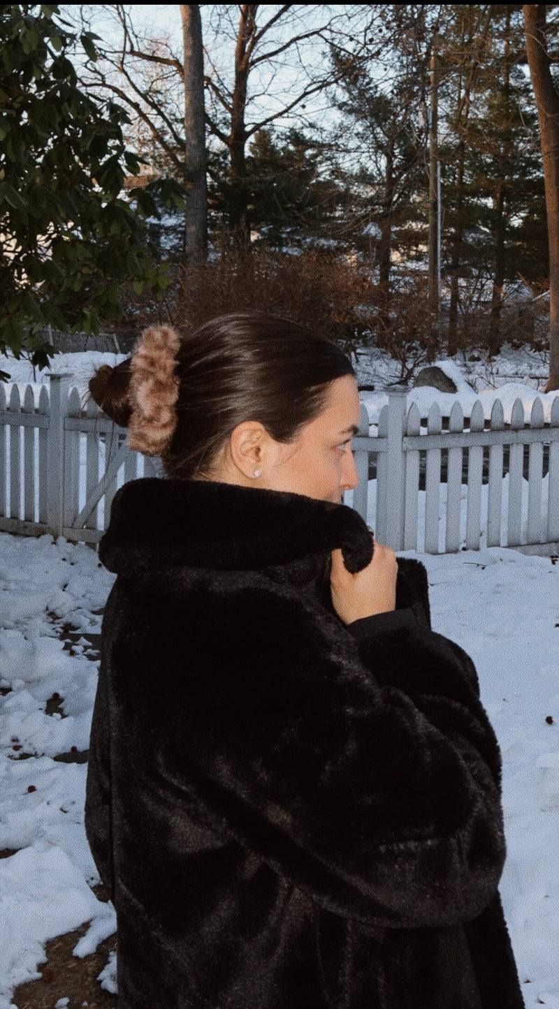Faux fur oversized scunchie