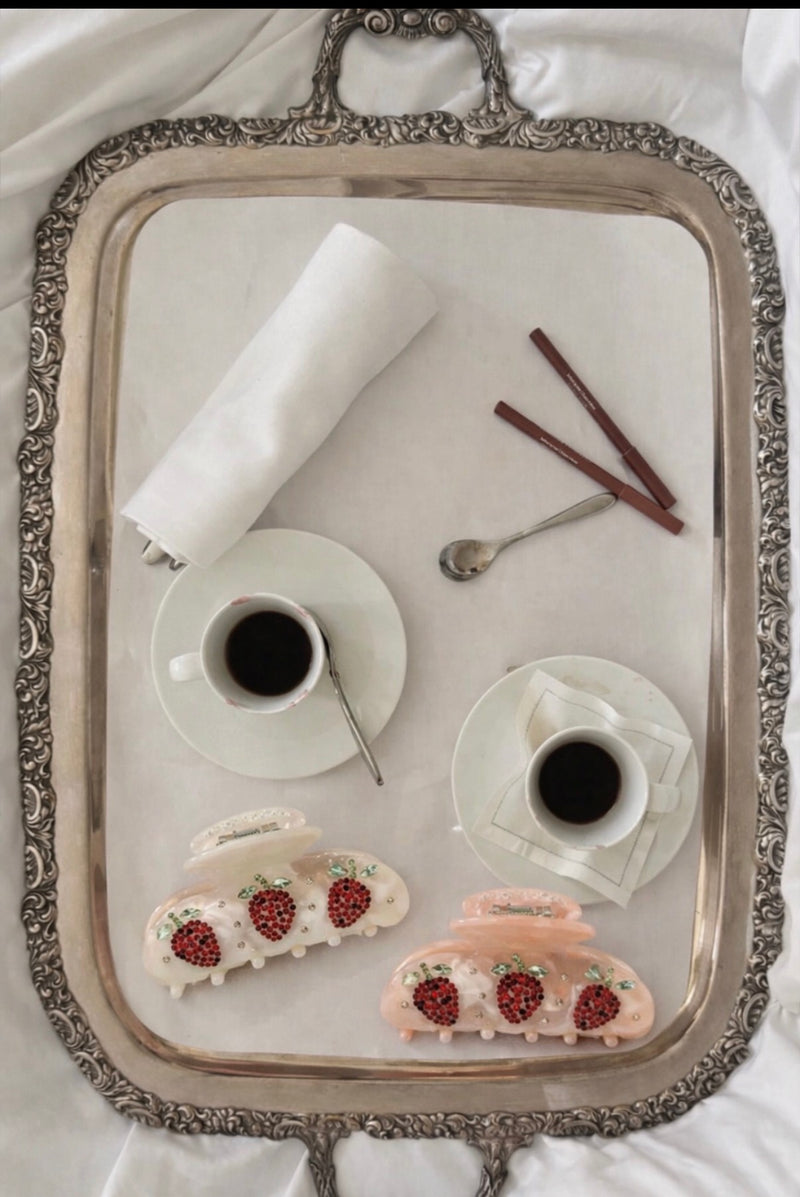 Pink Strawberry Red Acetate Claw Clip