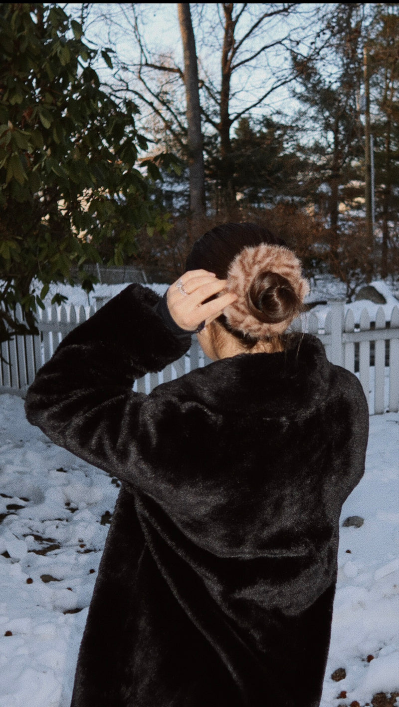 Faux fur oversized scunchie