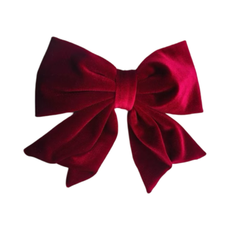 RUBY SET OF 4 VELVET BOW NAPKIN RINGS