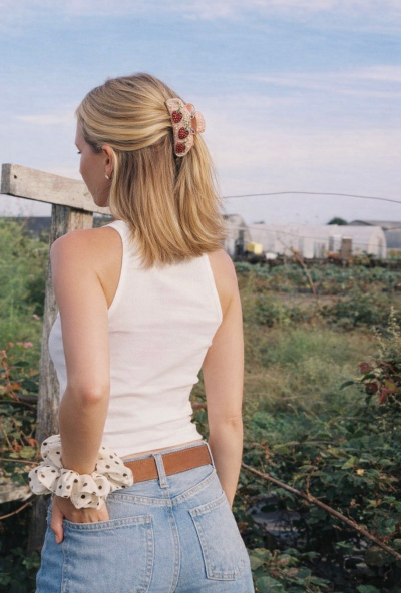 Pink Strawberry Red Acetate Claw Clip