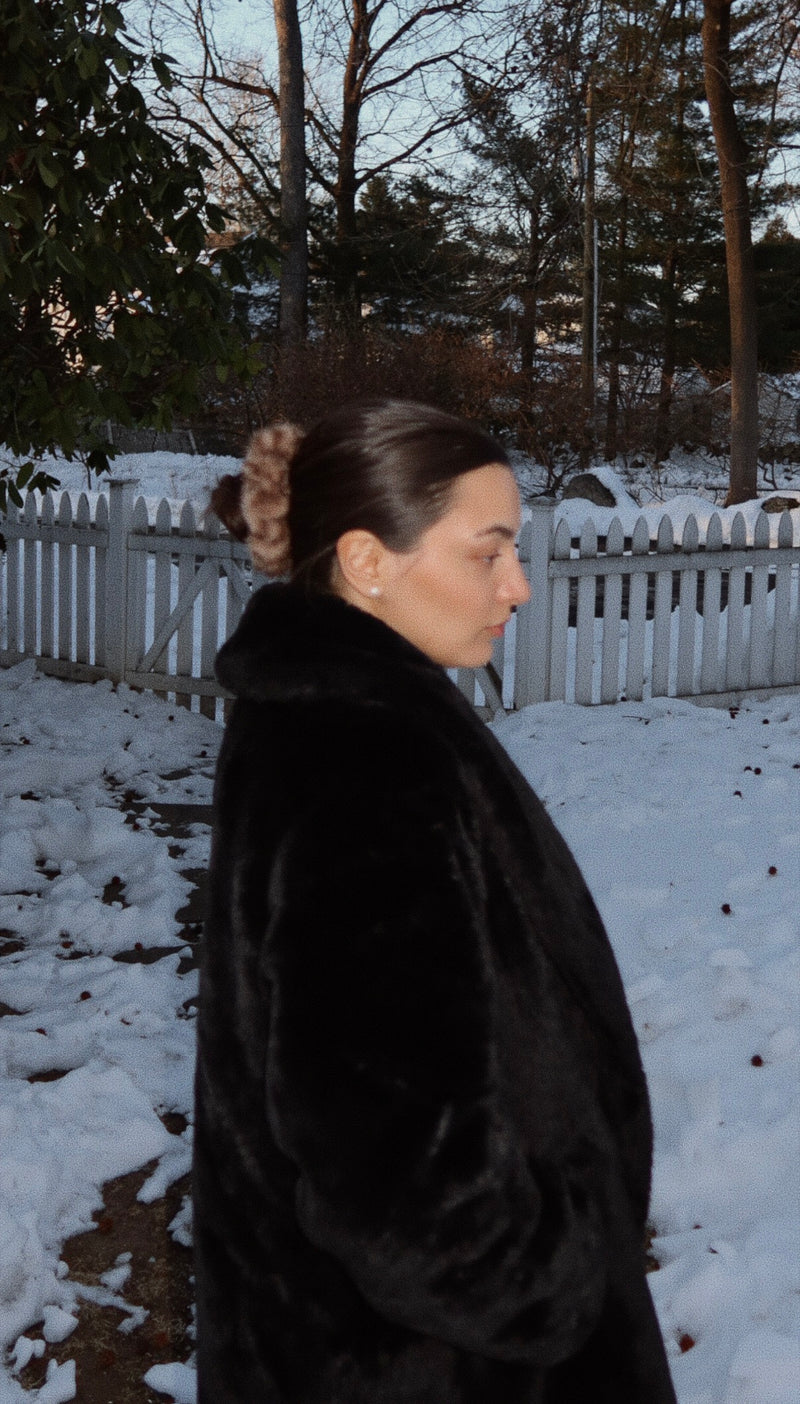 Faux fur oversized scunchie