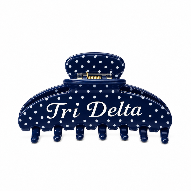 Delta Delta Delta - Navy Blue Polka Dot