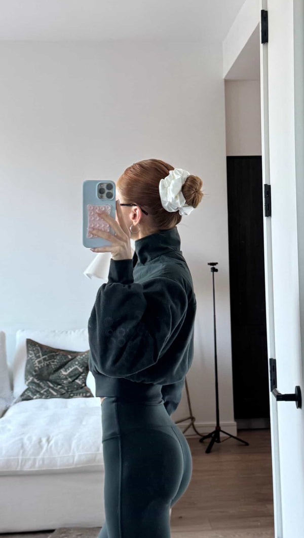 The Sydney Silk Oversized Scrunchie - White
