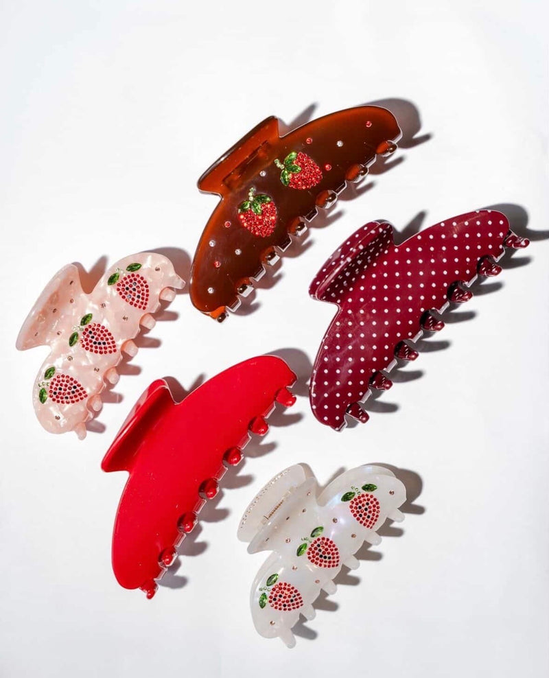 Strawberry Red Acetate Claw Clip