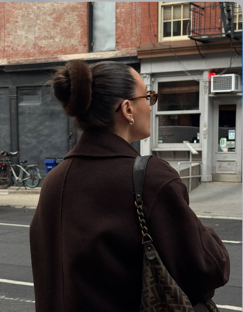 Faux fur oversized scunchie