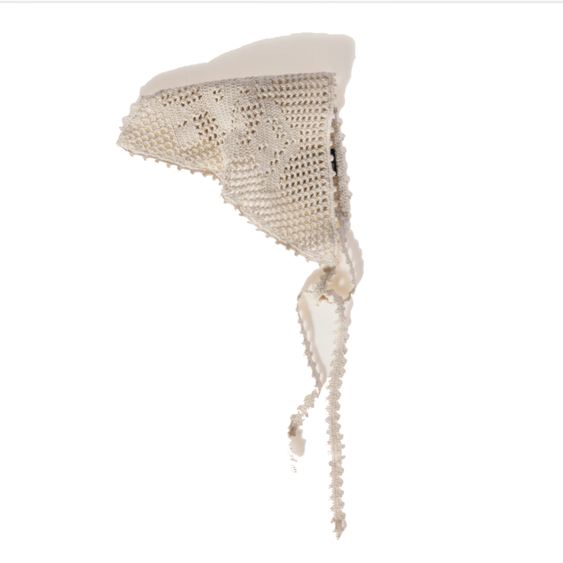 Ecru crochet head scarf