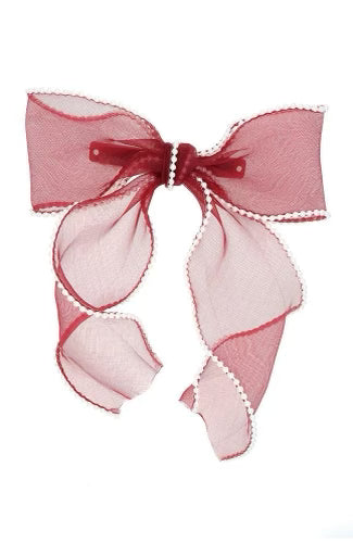 RRZL sheer pearl bow 