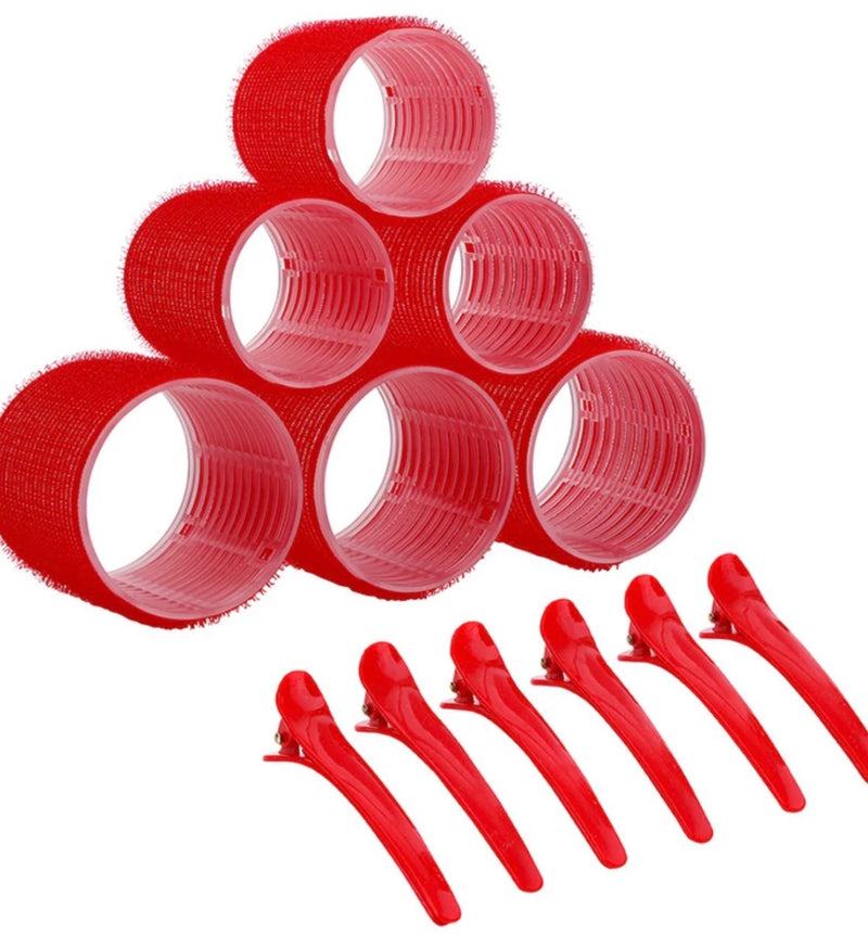 Red Velcro Hair Rollers