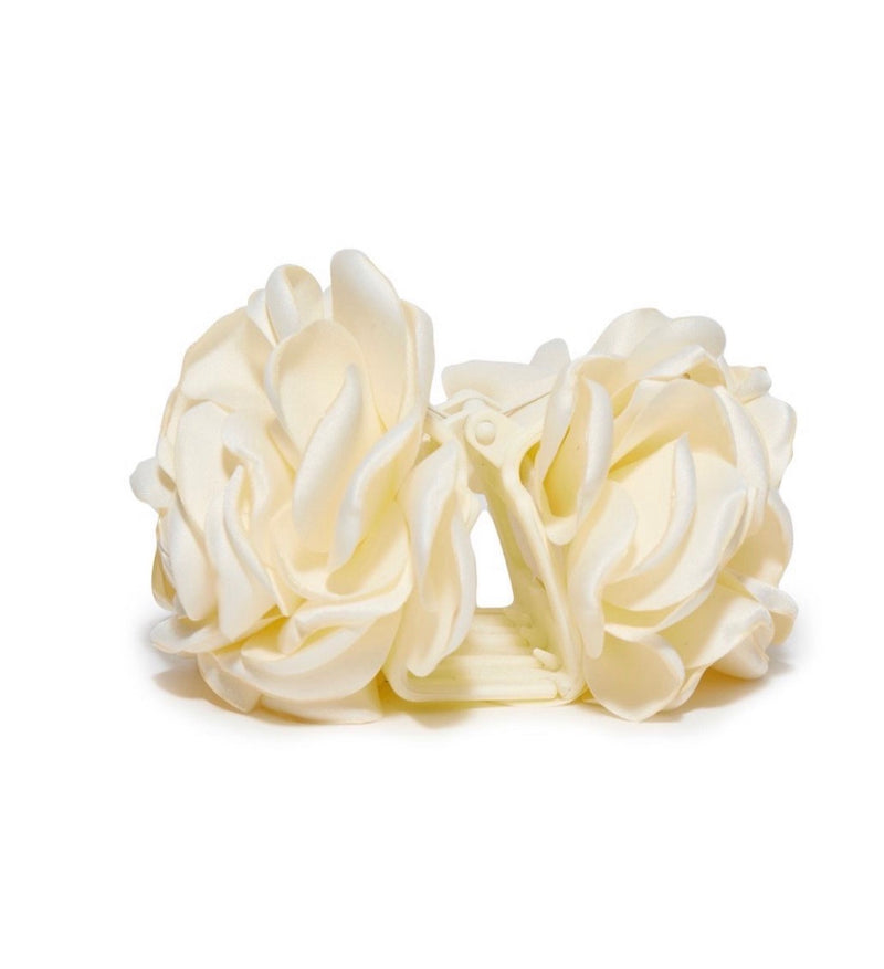 IVORY PEONY FLOWER CLAW CLIP