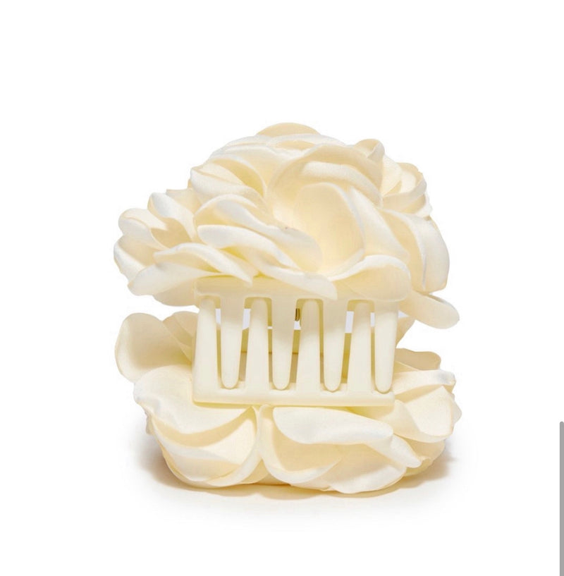 IVORY PEONY FLOWER CLAW CLIP