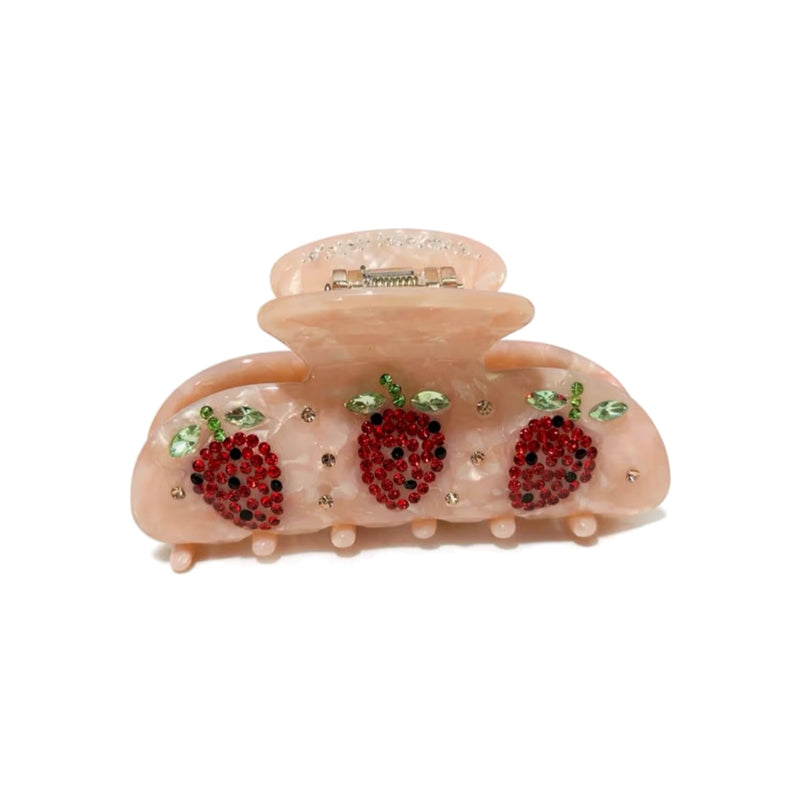 Pink Strawberry Red Acetate Claw Clip