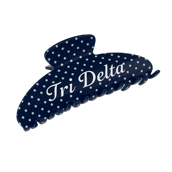 Delta Delta Delta (Tri Delta) - Navy Blue Polka Dot