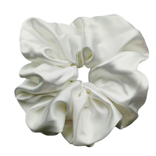 The Sydney Silk Oversized Scrunchie - White