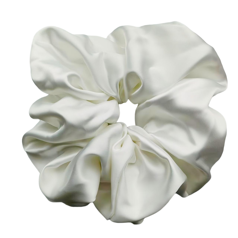 The Sydney Silk Oversized Scrunchie - White